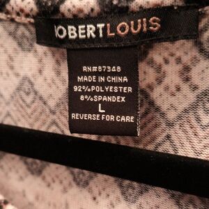NWT Robert Louis Brown Multicolored Patterned Top Size Large